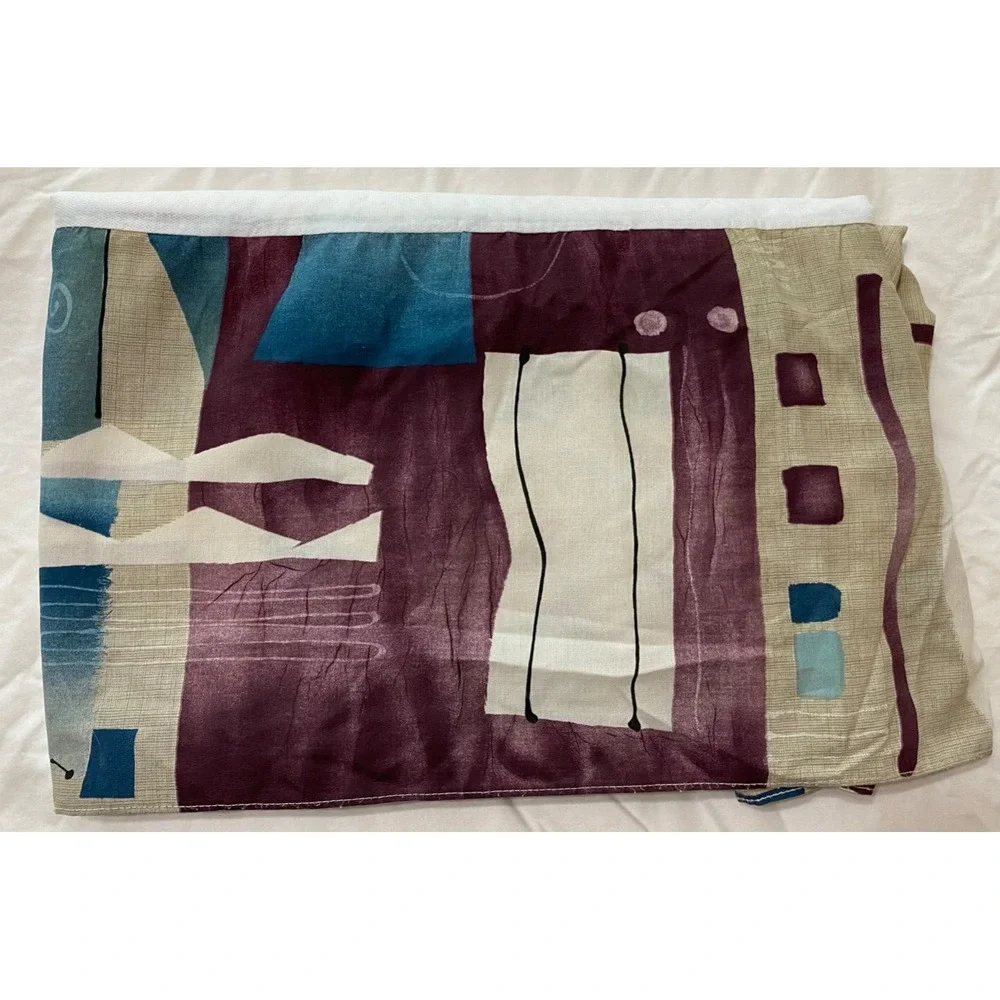 Vintage Dan River Bedskirt King Geometric Abstract 13